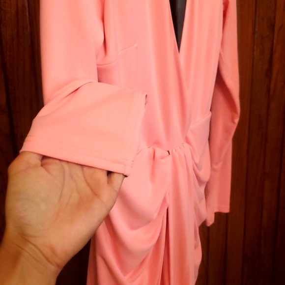 ZARA SIZE MEDIUM Elegant Pink Long-Sleeve Dress - Picture 3 of 12